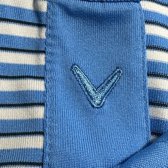 Callaway Mens Blue/White Striped Polo Golf Shirt XXL Opti-Dri - Picture 8 of 11